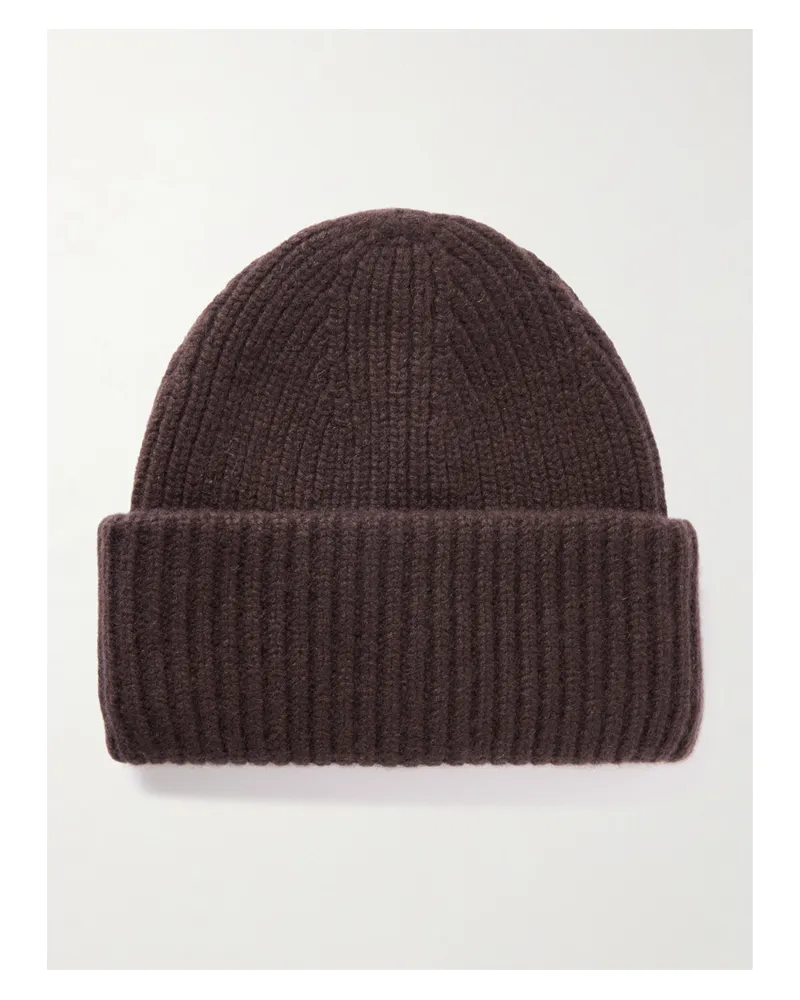 Yves Salomon Beanie Aus Geripptem Kaschmir - Braun Braun