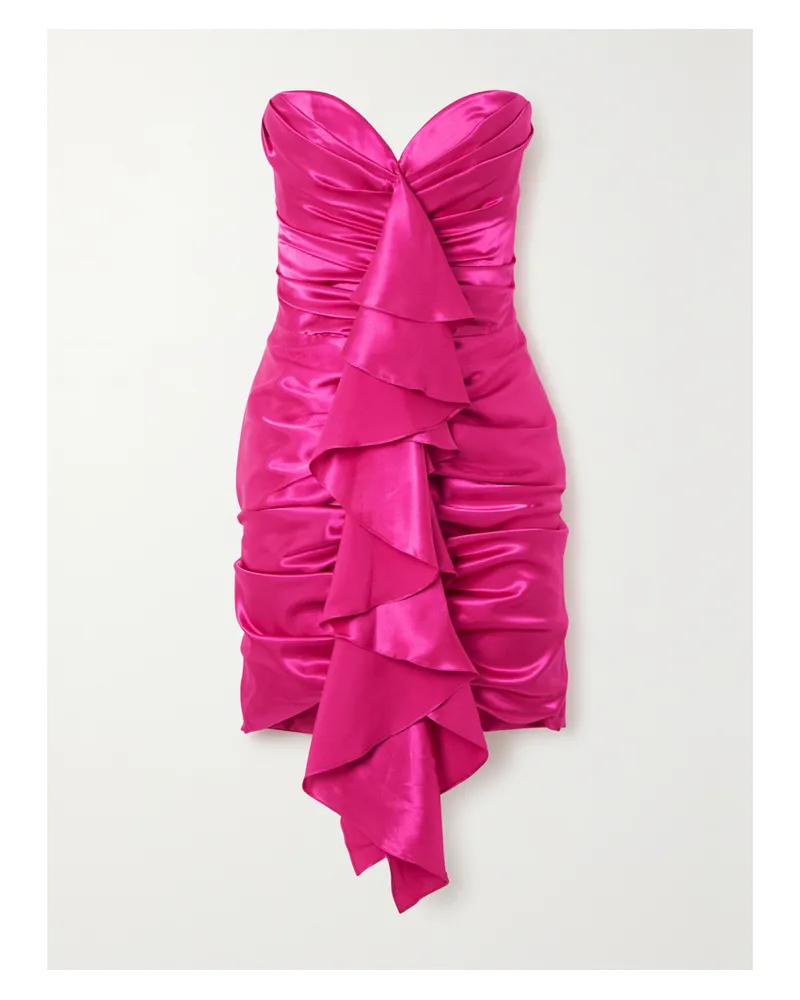 RASARIO Gerafftes Minikleid Aus Satin Mit Rüschen - Rot Rot