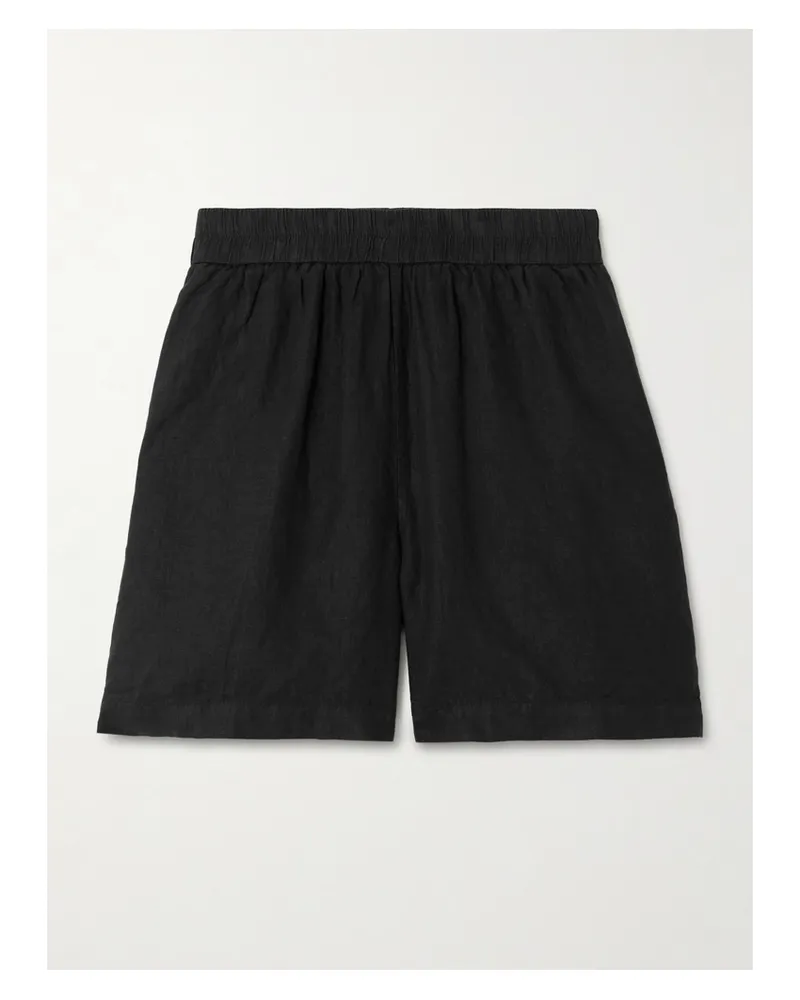 James Perse Shorts Aus Leinen-canvas - Schwarz Schwarz