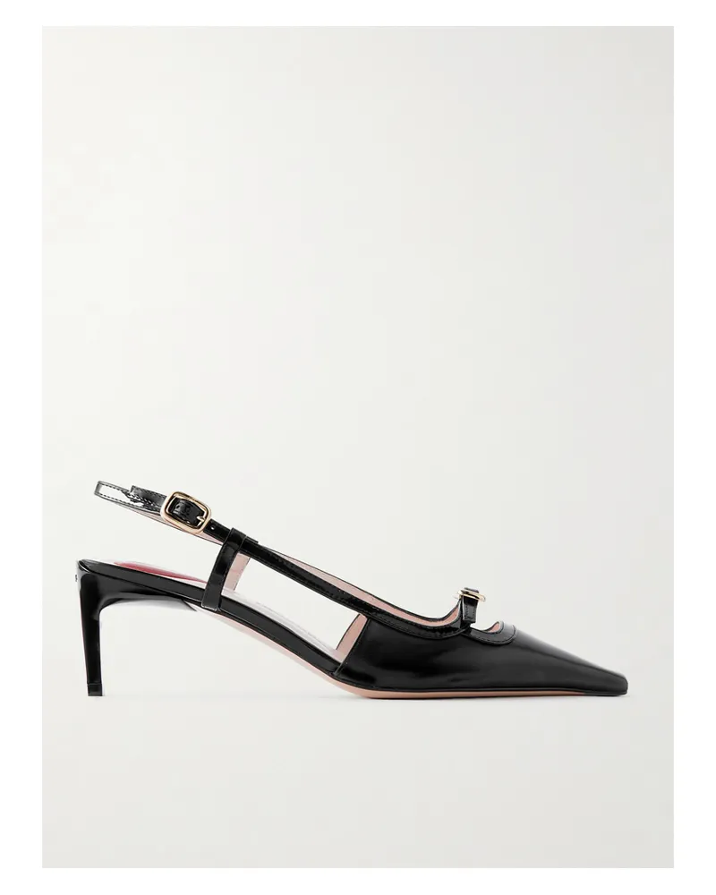 Roger Vivier Nagoya 55 Embellished Leather Slingback Pumps - Black Black
