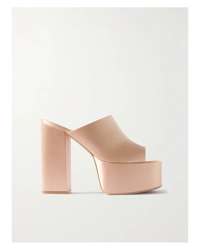 Paris Texas Sasha Mules Aus Satin Mit Plateau - Pink Pink
