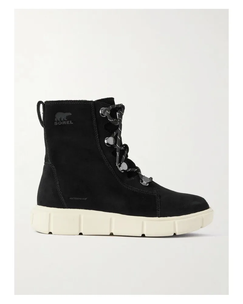 Sorel Explorer Iii Jane Ankle Boots Aus Veloursleder - Schwarz Schwarz