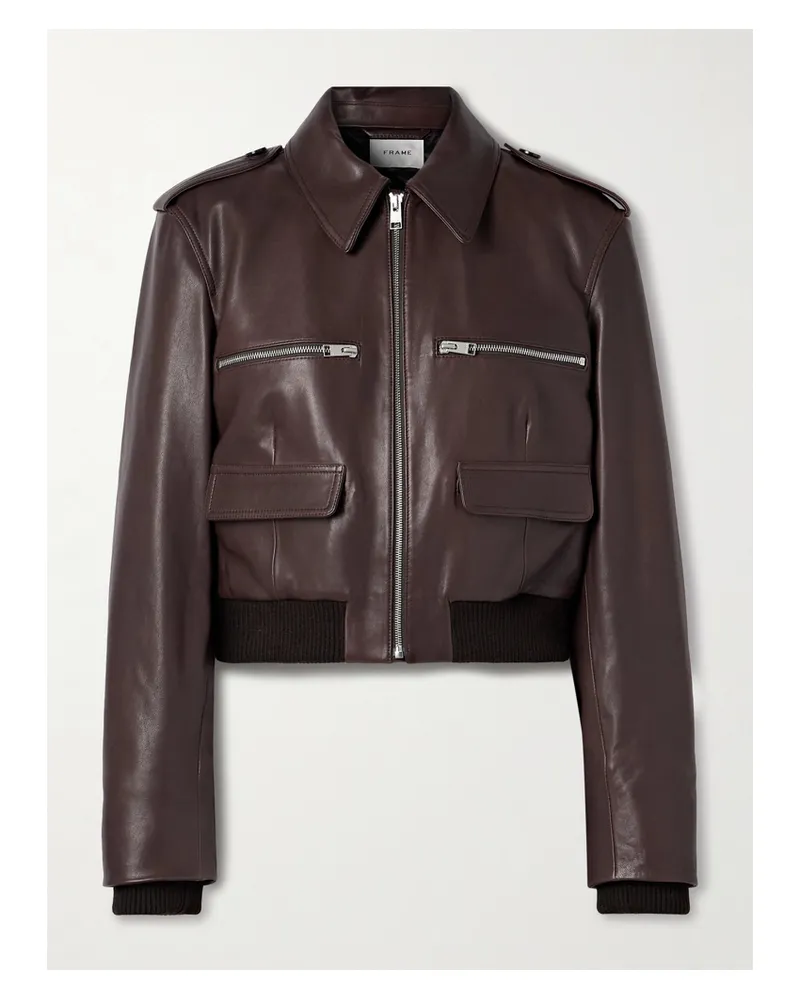 Frame Denim The Aviator Leather Jacket - Brown Brown