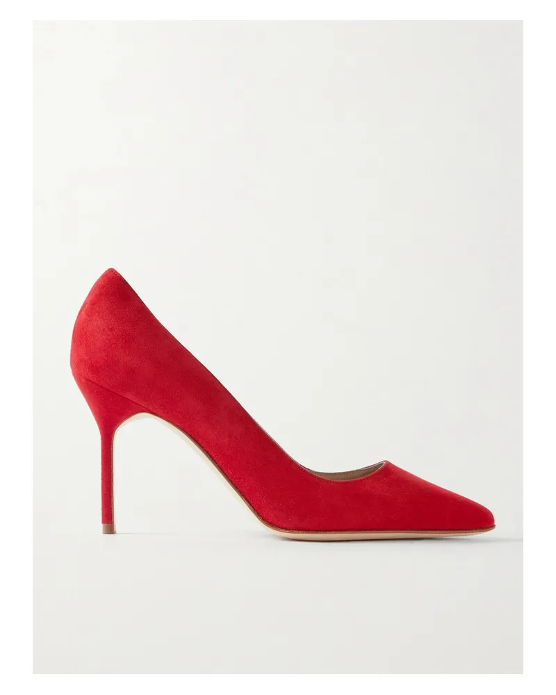 Manolo Blahnik Bb 90 Suede Pumps - Red Red