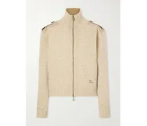 Wool-blend Zip-up Cardigan - Green