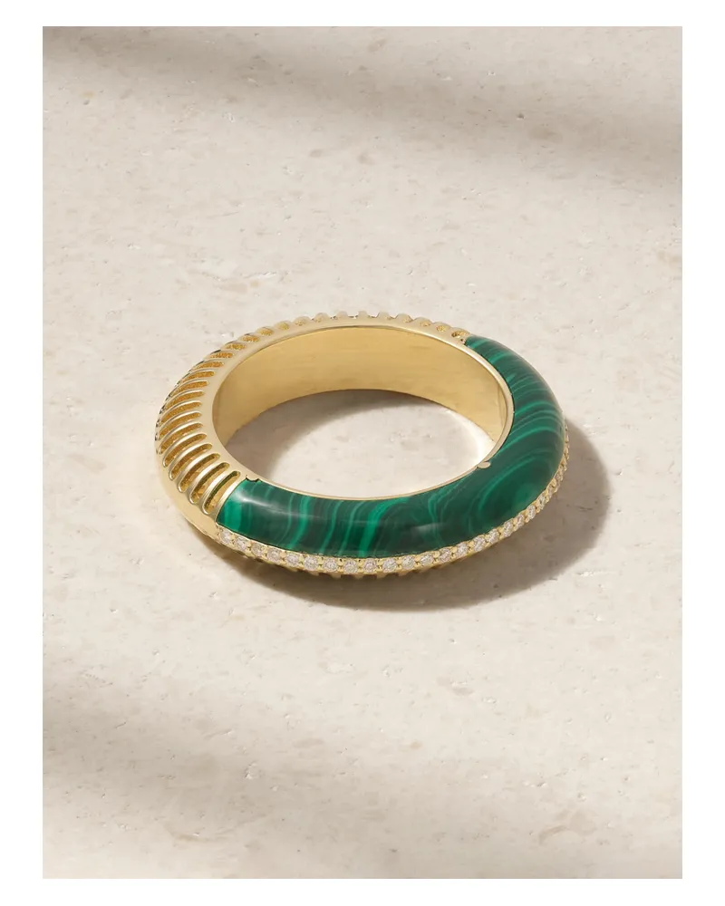 L’Atelier Nawbar Bombay Ray Ring Aus 18 Karat Gold Mit Malachit Und Diamanten - Grün Grün