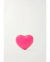 Alison Lou Mini Puffy Heart Ohrstecker aus 14 Karat Gold Pink