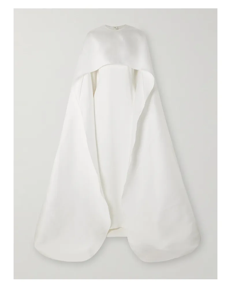 Solace London Leni Robe Aus Crêpe Und Faille Mit Cape-effekt - Elfenbein Elfenbein