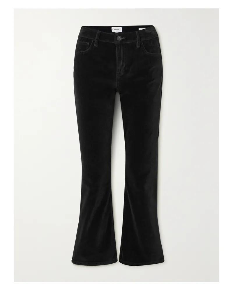 Frame Denim Le Crop Mini Boot Bootcut-hose Aus Samt - Schwarz Schwarz