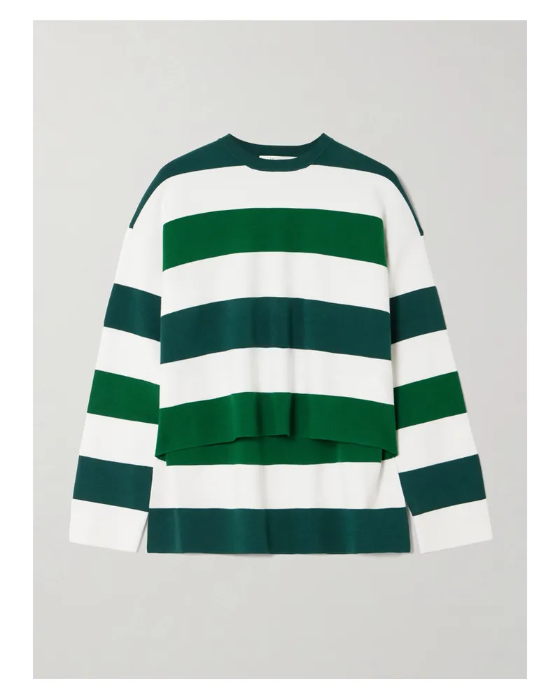 Max Mara Jesone Asymmetrisches T-shirt Aus Jersey Mit Streifen - Mehrfarbig Mehrfarbig