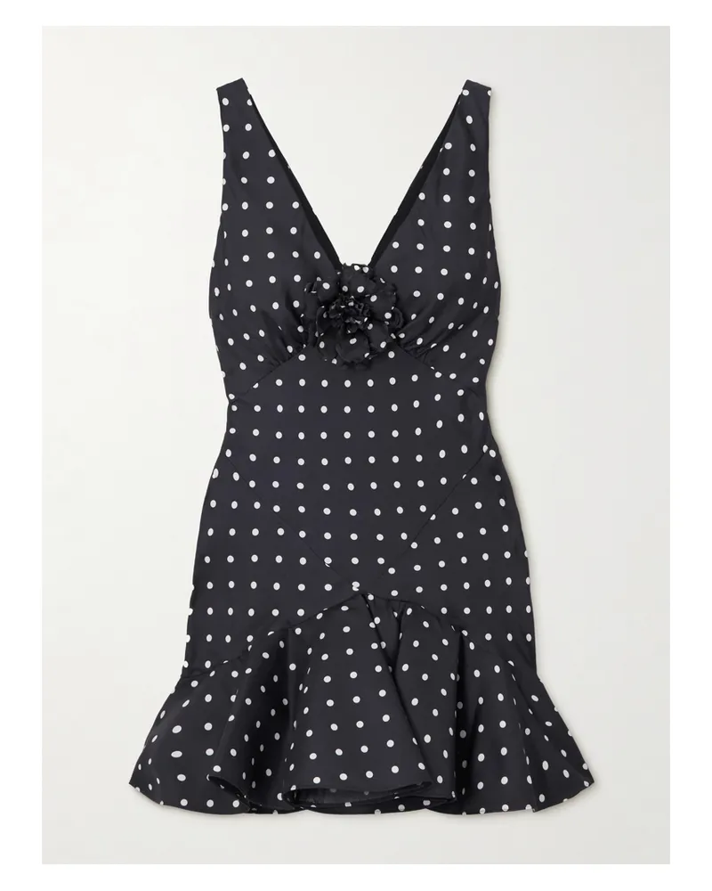 Rodarte Minikleid Aus Seiden-twill Mit Polka-dots Und Verzierung - Schwarz Schwarz