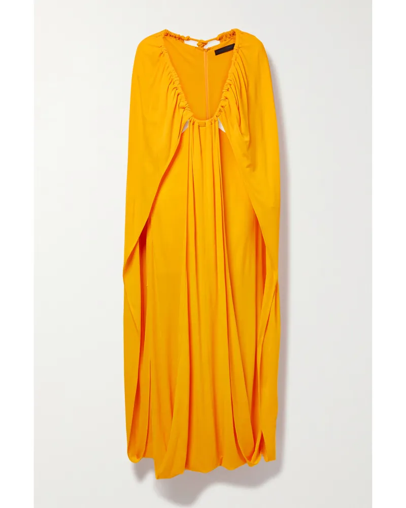 Proenza Schouler Maxikleid Aus Jersey Mit Raffungen Und Cape-effekt - Gelb Gelb