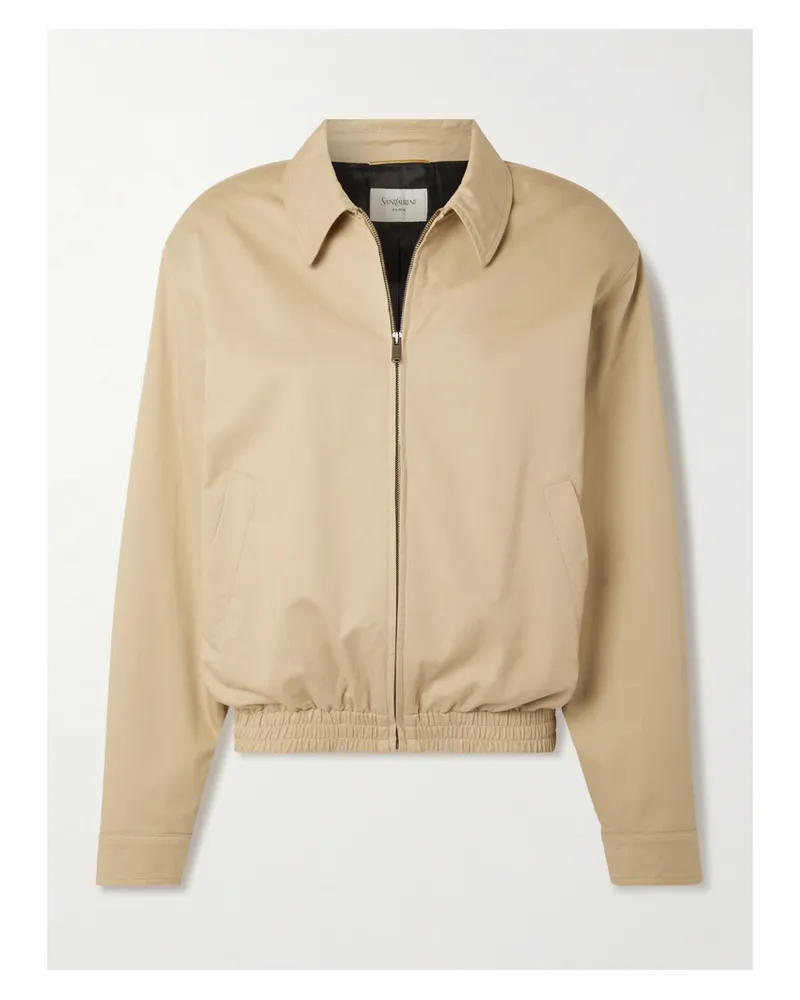 Saint Laurent Jacke Aus Baumwoll-twill - Neutral Neutral