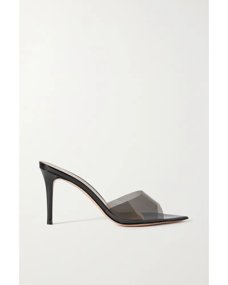 Gianvito Rossi Elle 85 Mules aus Lackleder Und Pvc Schwarz