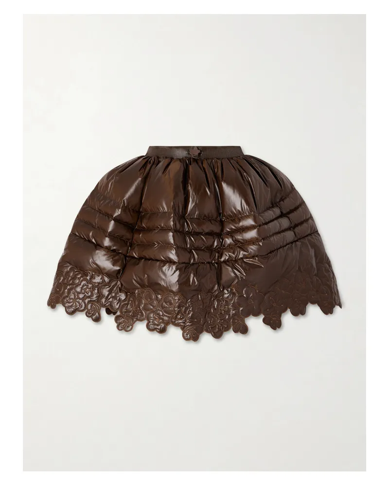 The North Face Cecilie Bahnsen Minirock Aus Gestepptem Shell Mit Daunenfüllung Und Stickereien - Braun Braun