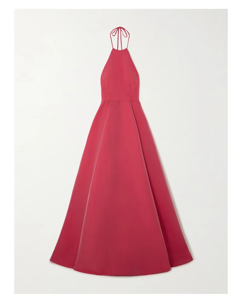 BERNADETTE Delilah Rückenfreie Neckholder-robe Aus Taft - Rot Rot