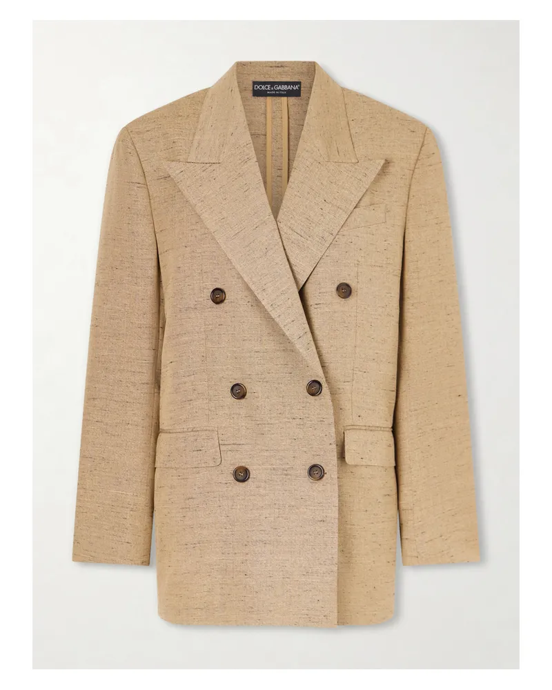 Dolce & Gabbana Double-breasted Oversized Woven Blazer - Neutrals Neutrals