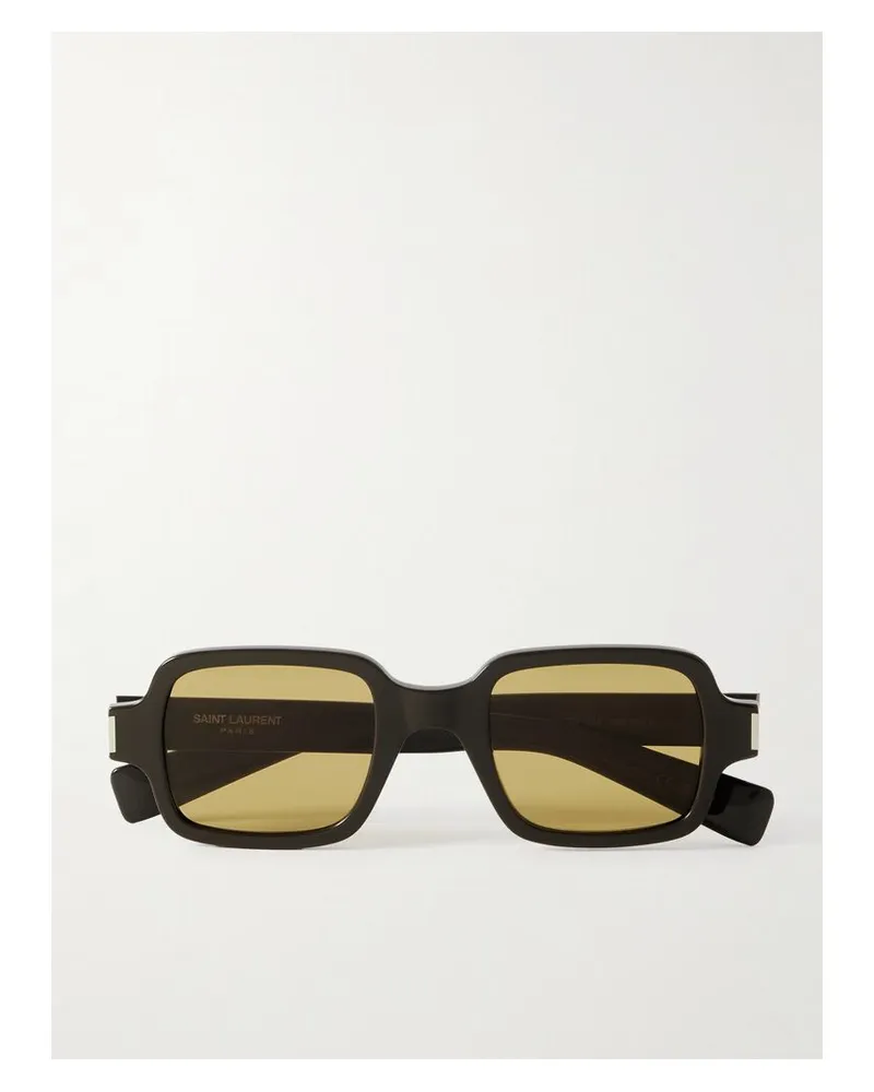 Saint Laurent Sonnenbrille Mit Eckigem Rahmen Aus Azetat - Braun Braun