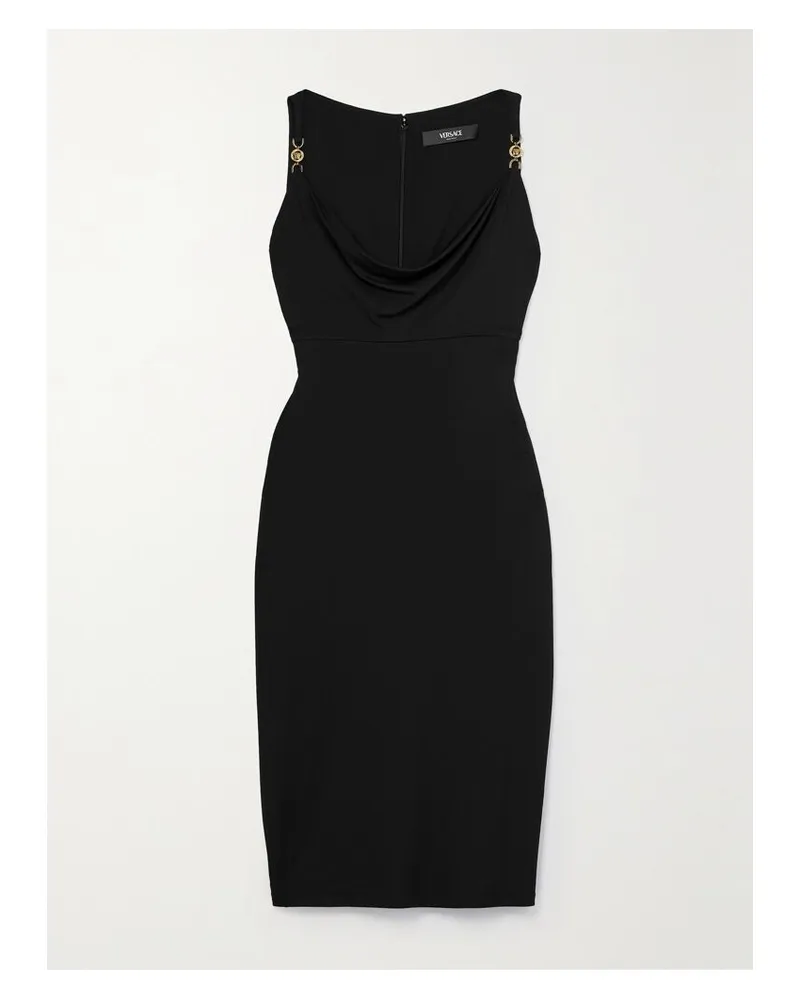 Versace Icons Kleid Aus Jersey Mit Verzierungen - Schwarz Schwarz