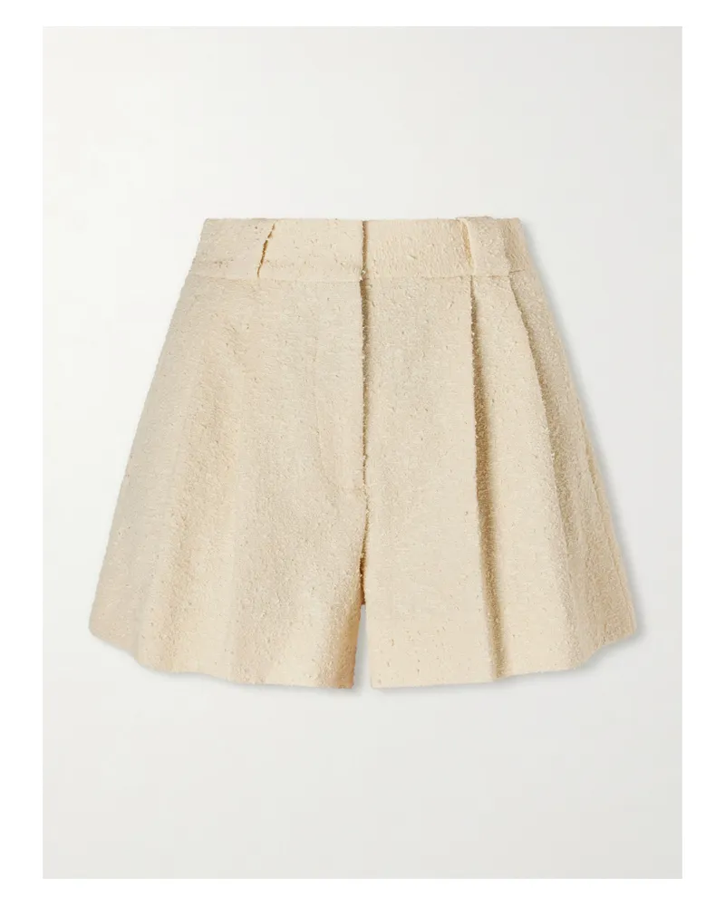 Blazé Milano Orinda Cotton-blend Tweed Shorts - Neutrals Neutrals