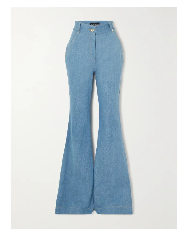 Sergio Hudson Hoch Sitzende Schlagjeans - Blau Blau