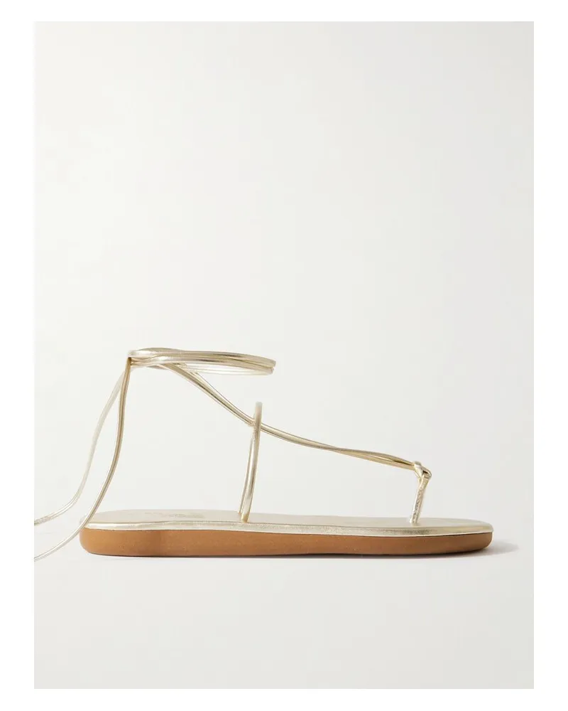 Ancient Greek Sandals Chordi Zehensandalen Aus Metallic-leder - Gold Gold