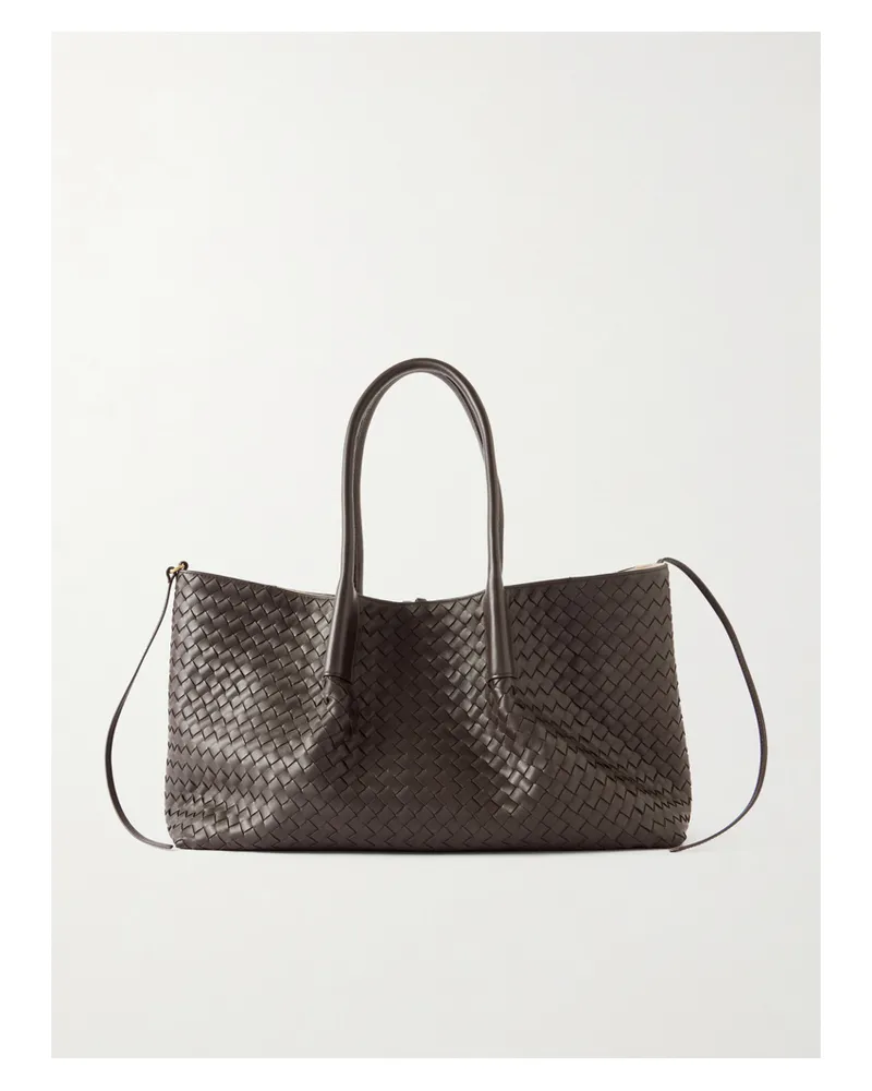 Bottega Veneta Pinacoteca Intrecciato Leather Tote - Brown Brown