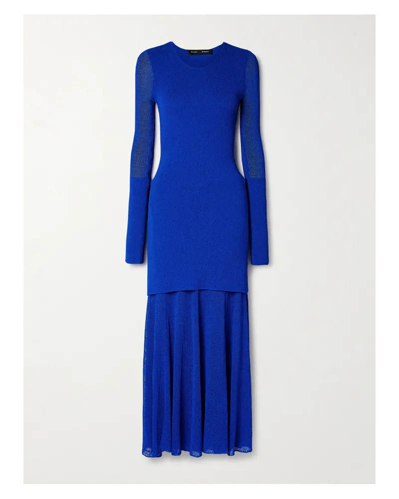 Proenza Schouler Anita Mehrlagiges Maxikleid Aus Strick - Blau Blau