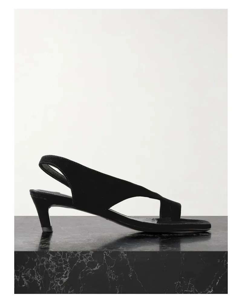 Totême Slingback-sandalen Aus Veloursleder - Schwarz Schwarz
