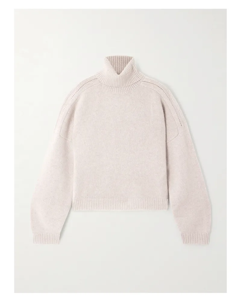 Le Kasha 1918 Bangkok Ribbed Organic Cashmere Turtleneck Sweater - Neutrals Neutrals