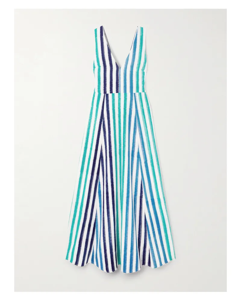 Emporio Sirenuse Nellie Maxikleid Aus Gestreifter Baumwolle - Blau Blau