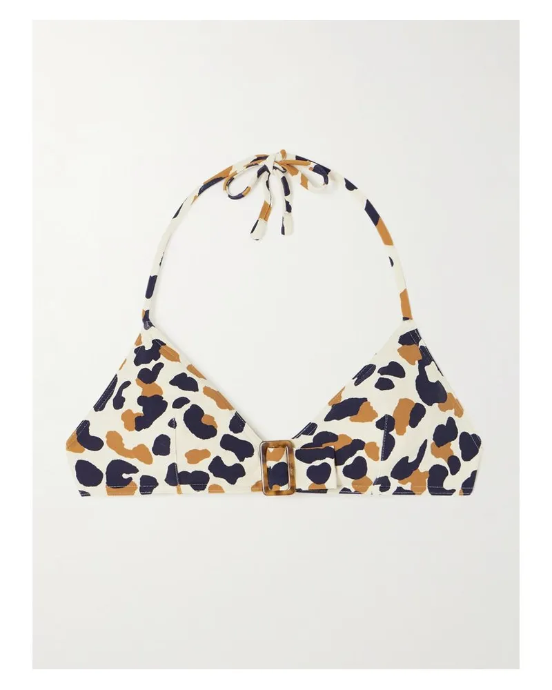 Eres Coquillage Ecailles Neckholder-bikini-oberteil Aus Bedrucktem Stretch-material Mit Schnalle - Mehrfarbig Mehrfarbig