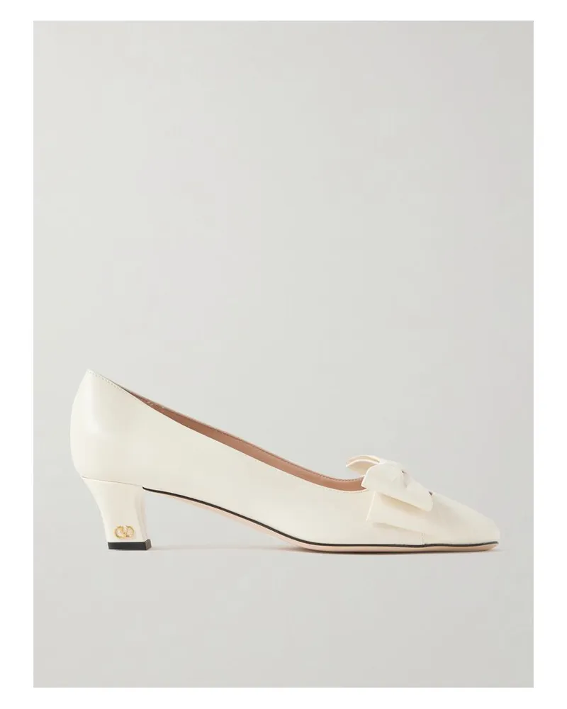 Valentino Garavani Bowow 45 Pumps Aus Leder Mit Schleife - Elfenbein Elfenbein