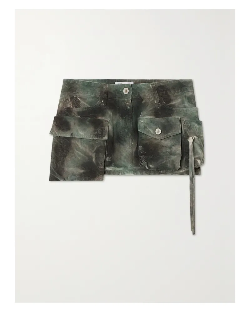 ATTICO Fay Minirock Aus Baumwoll-canvas Mit Camouflage-print - Grün Grün