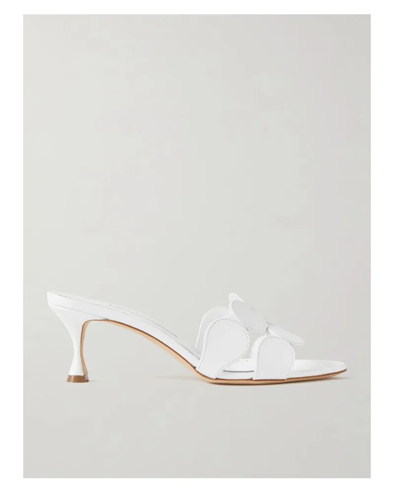 Manolo Blahnik Haribalmu 50 Mules Aus Leder - Weiß Weiß