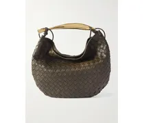 Sardine Medium Intrecciato Leather Shoulder Bag - Green