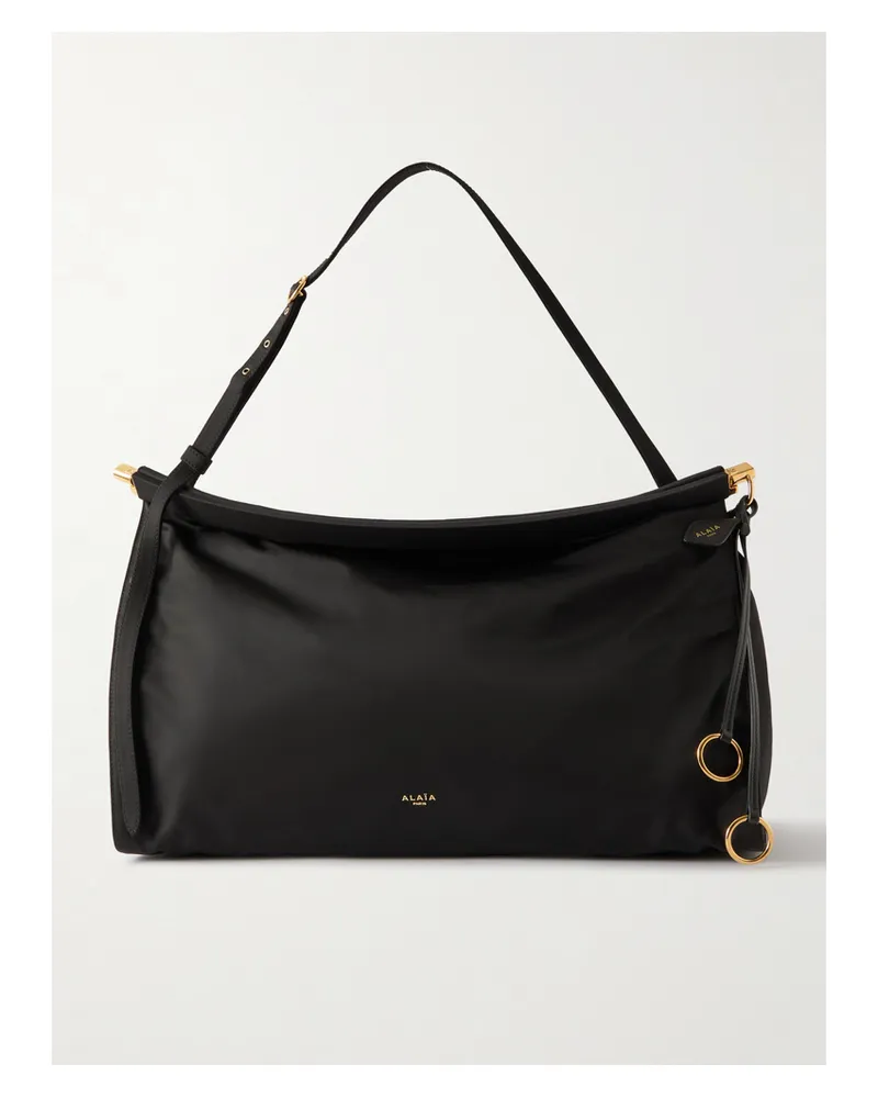 Alaïa Click E/w Große Schultertasche Aus Shell Mit Lederbesätzen - Schwarz Schwarz