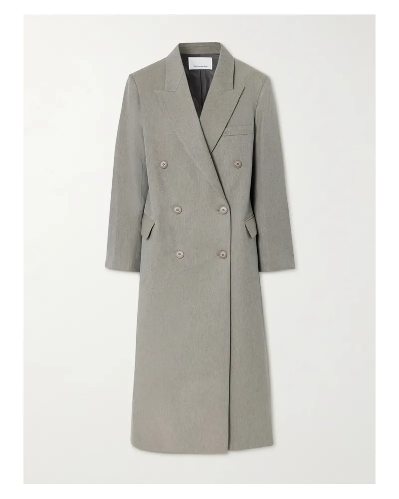 FRANKIE Shop Jane Doppelreihiger Mantel Aus Twill - Grau Grau