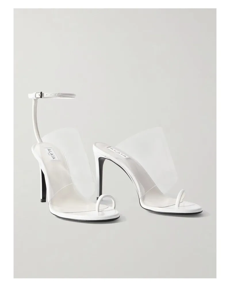 Alaïa Asymmetrische Sandalen Aus Lackleder Und Pvc - Weiß Weiß