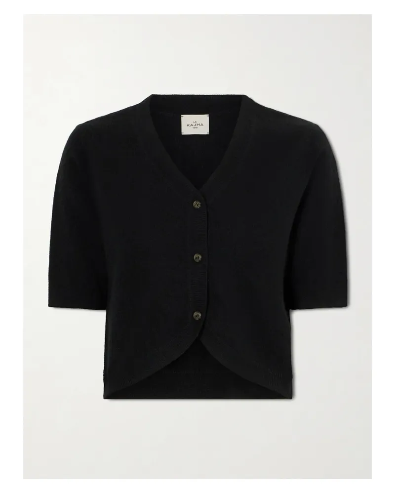 Le Kasha 1918 Fano Cropped Cashmere Cardigan - Black Black