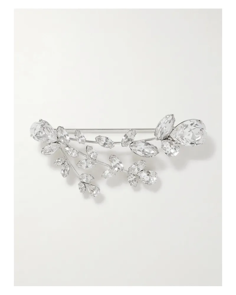 Jennifer Behr Apolline Silver-tone Crystal Brooch Silver