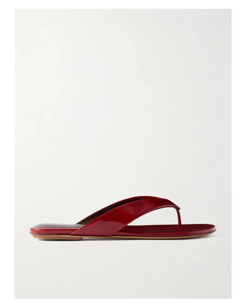 Le Monde Béryl Eel-effect Leather Thong Sandals - Burgundy Burgundy