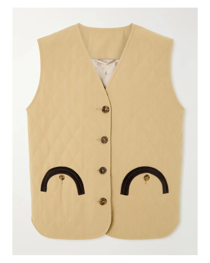 Blazé Milano Ghost Suffolk Quilted Cotton Vest - Neutrals Neutrals