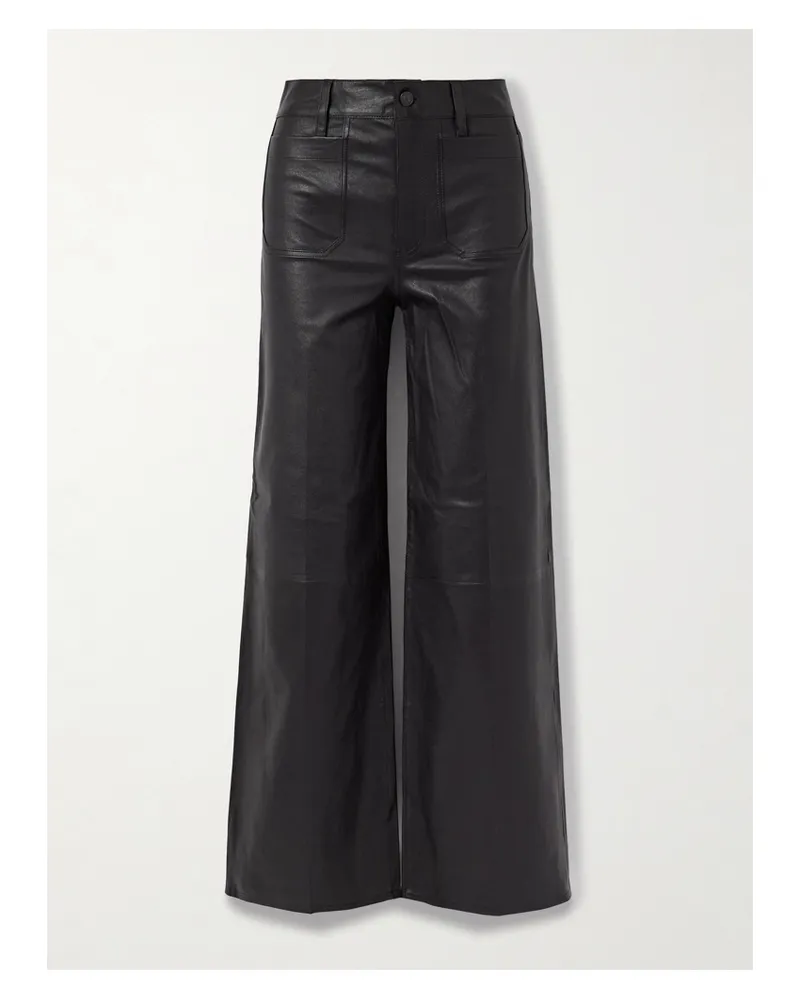 Frame Denim Le Slim Palazzo Modernist Pocket Hose Mit Weitem Bein - Schwarz Schwarz