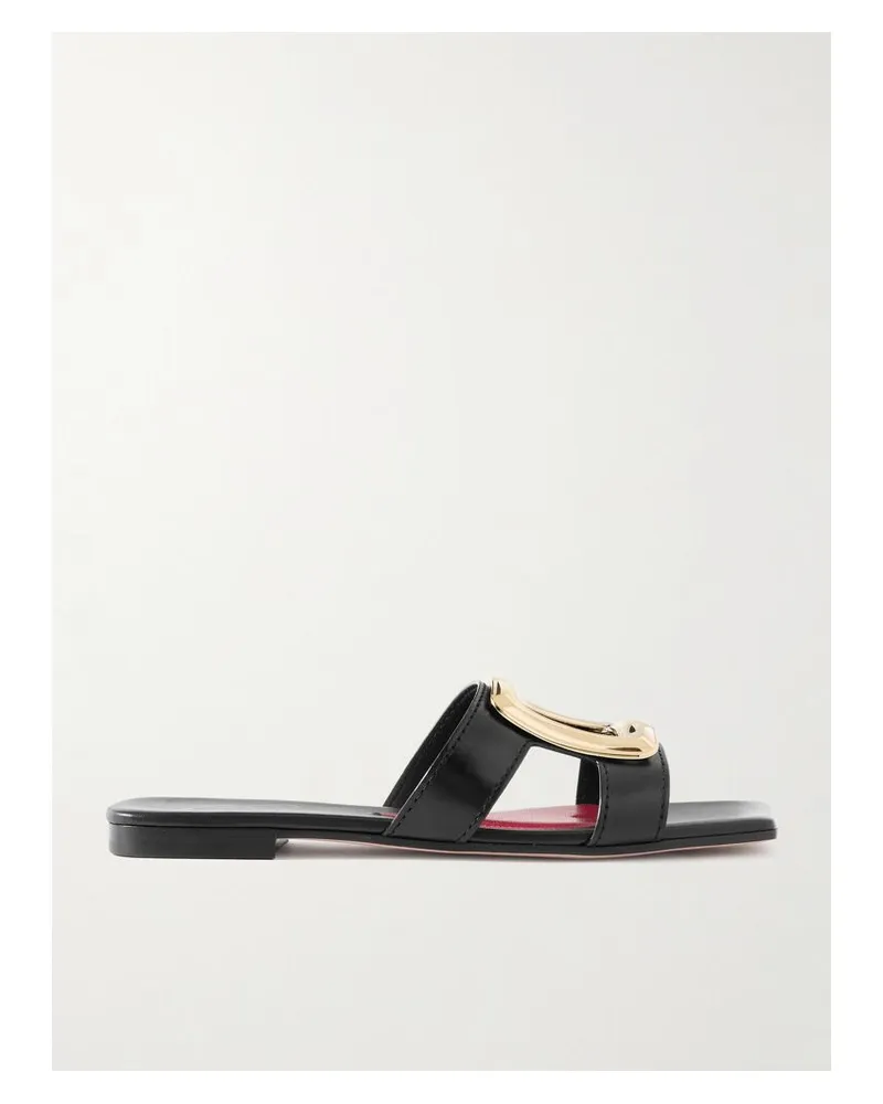 Roger Vivier Nagoya Pantoletten Aus Leder Mit Cut-outs Und Verzierung - Schwarz Schwarz