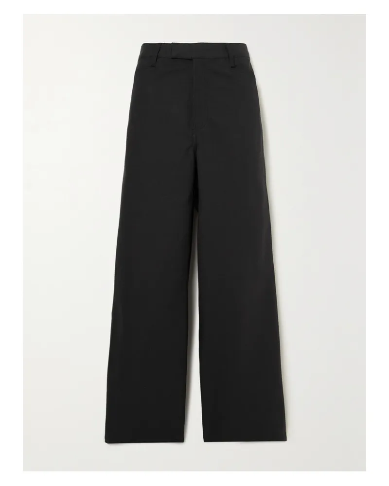 Amiri Hose Mit Weitem Bein Aus Baumwoll-canvas - Schwarz Schwarz