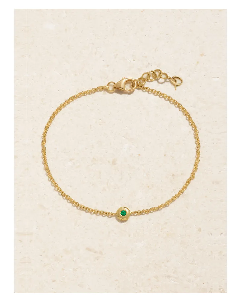 Octavia Elizabeth Net Sustain Nesting Gem Armband Aus Recyceltem 18 Karat Gold Mit Smaragd Gold