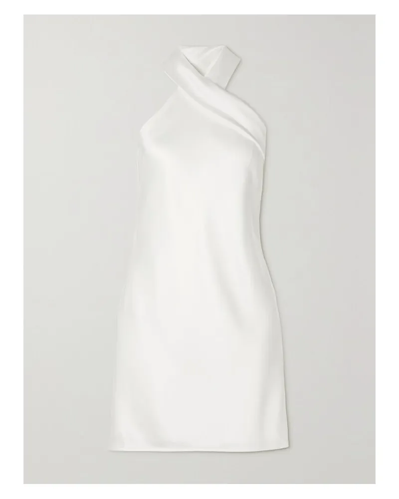 GALVAN Pandora Neckholder-minikleid Aus Satin - Weiß Weiß