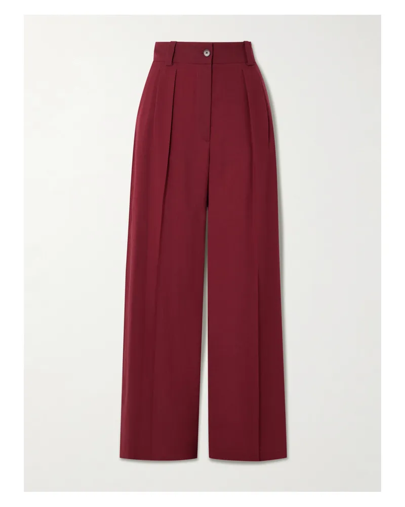 Joseph Forest Bundfaltenhose Mit Weitem Bein Aus Crêpe Aus Einer Wollmischung - Rot Rot