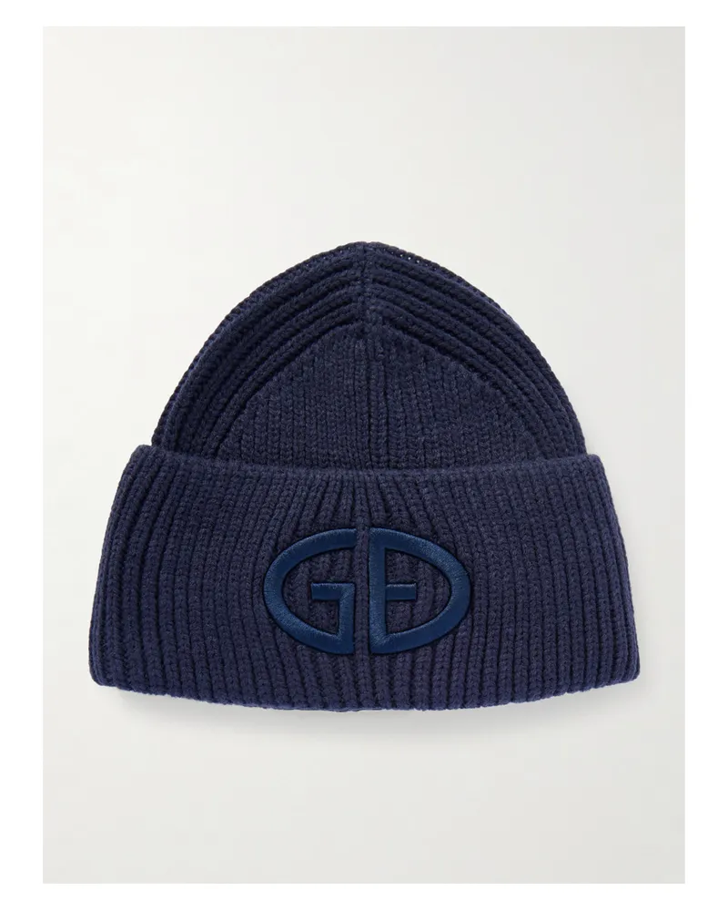 GOLDBERGH Valerie Beanie Aus Rippstrick Mit Stickerei - Blau Blau